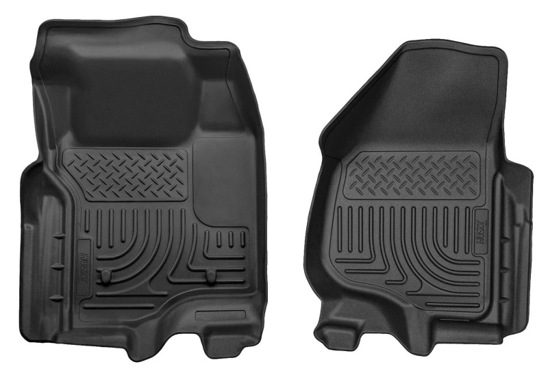 Ford Super Duty Floor Liners - Front - Husky Liners - WeatherBeater - Black - `11-`12